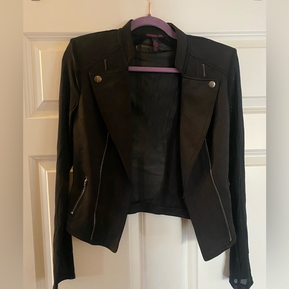 Material girl mixed media coat, new without tags